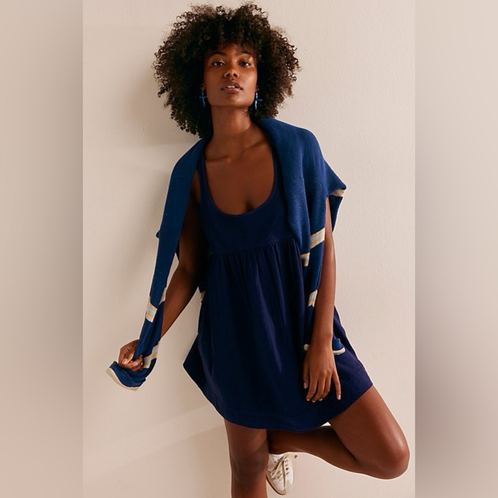 Free People Navy Blue Mini Dress